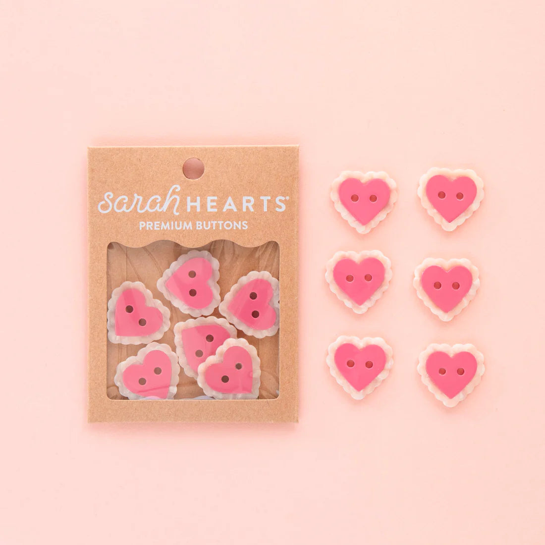 Pink Sweet Heart Buttons