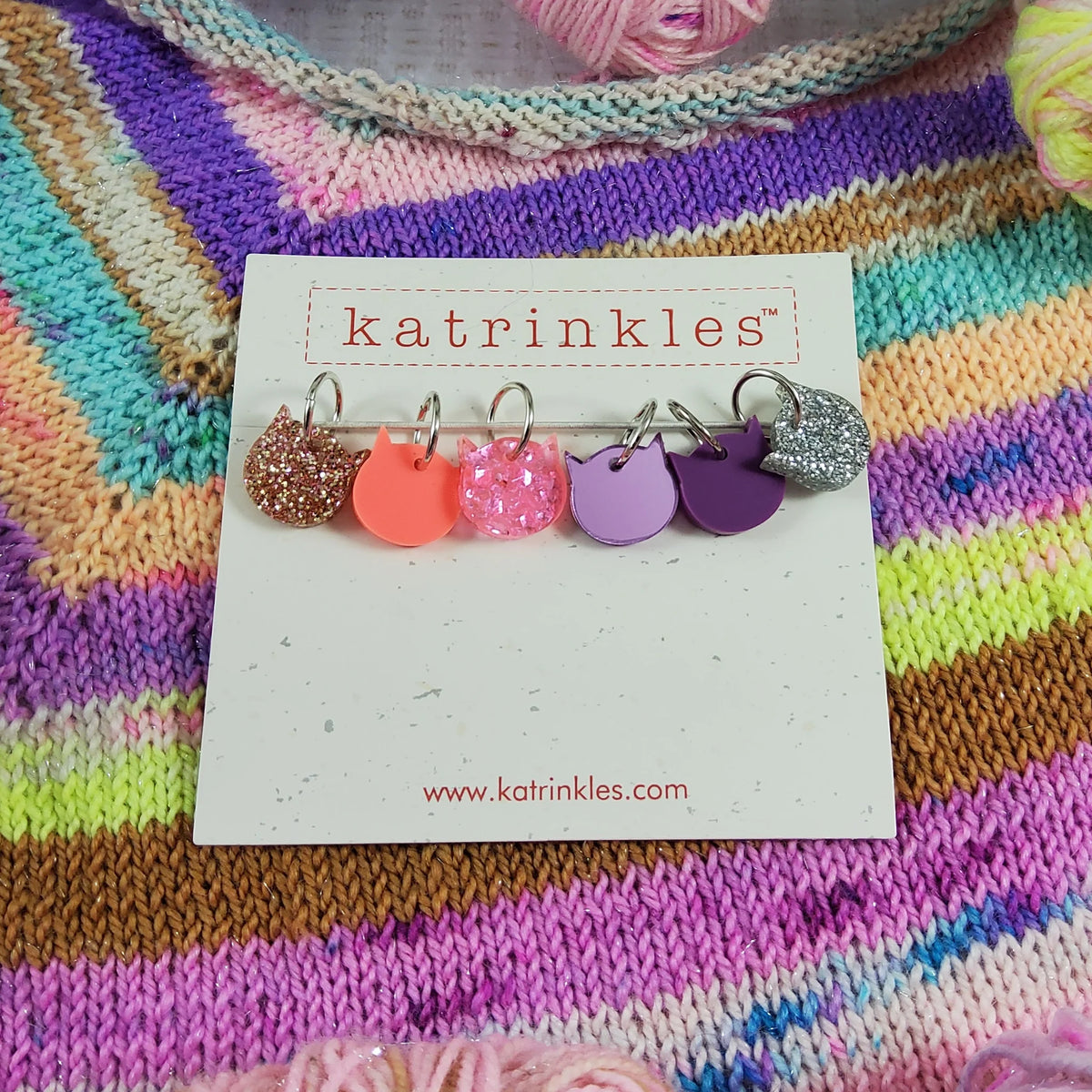Disco Kitties Stitch Markers