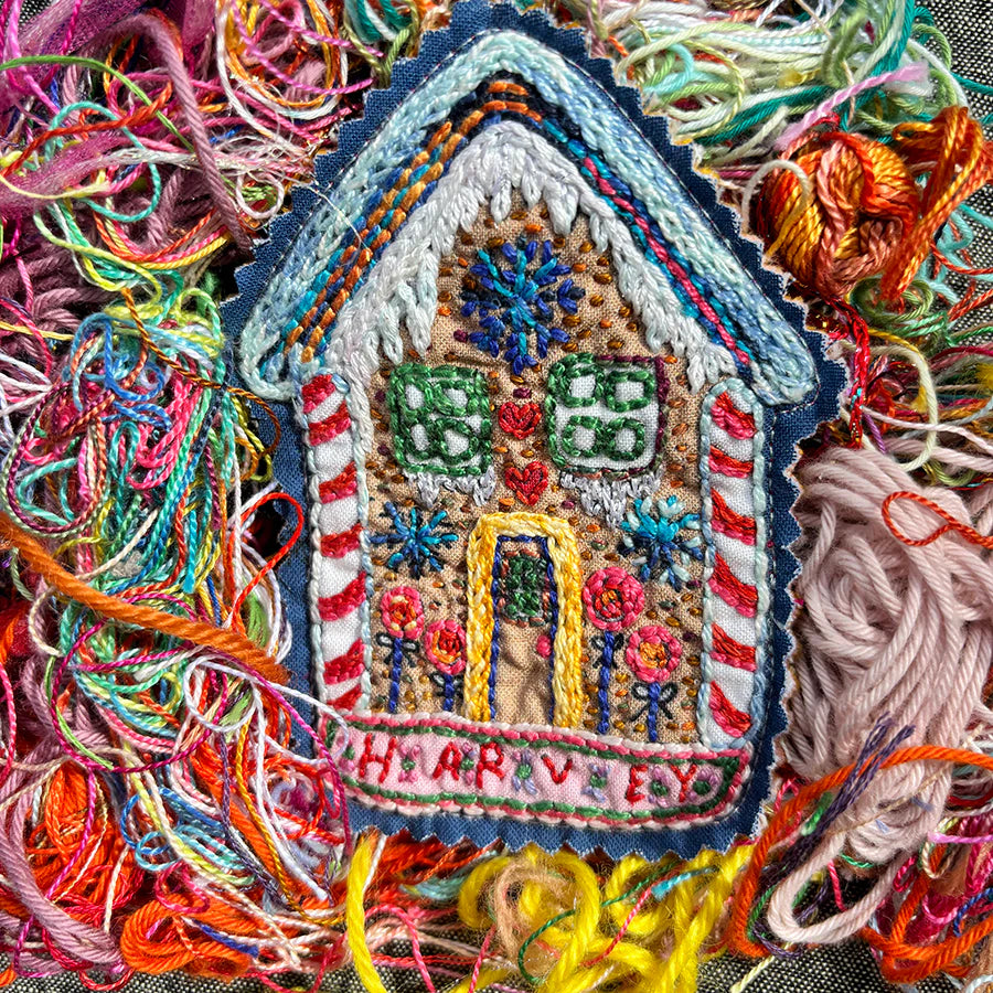 Embroidered Gingerbread House Ornament Kit