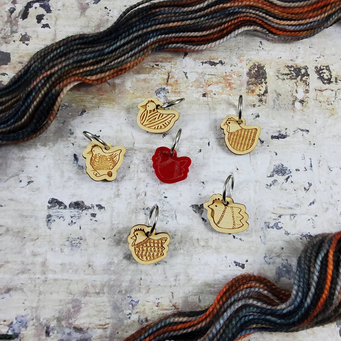 Yarn Chickens Stitch Markers Set
