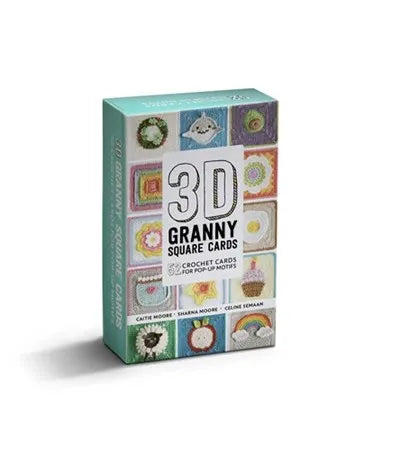 3D Granny Squares Cards: Crochet cards for 52 pop-up granny squares