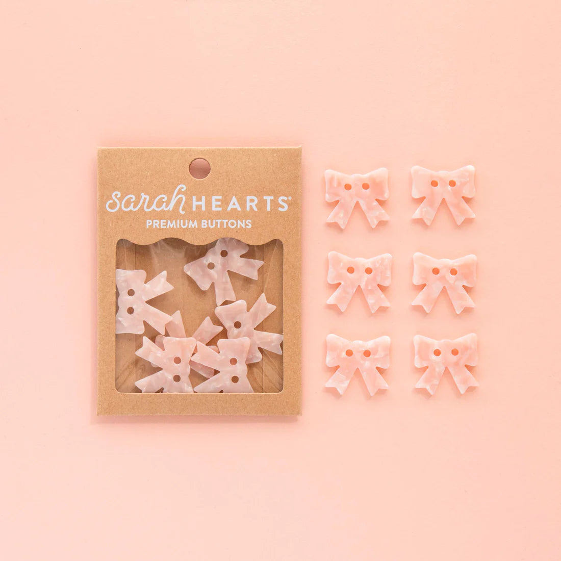 Pink Bow Buttons