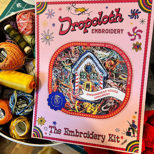 Embroidered Gingerbread House Ornament Kit