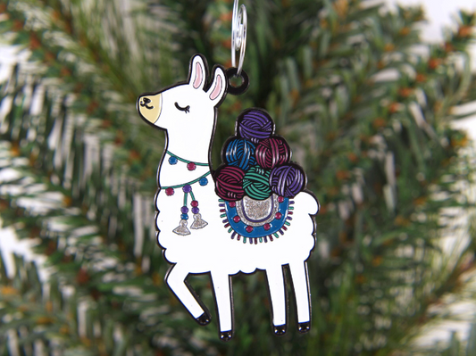 Yarn Loving Llama Ornament