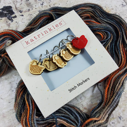 Yarn Chickens Stitch Markers Set