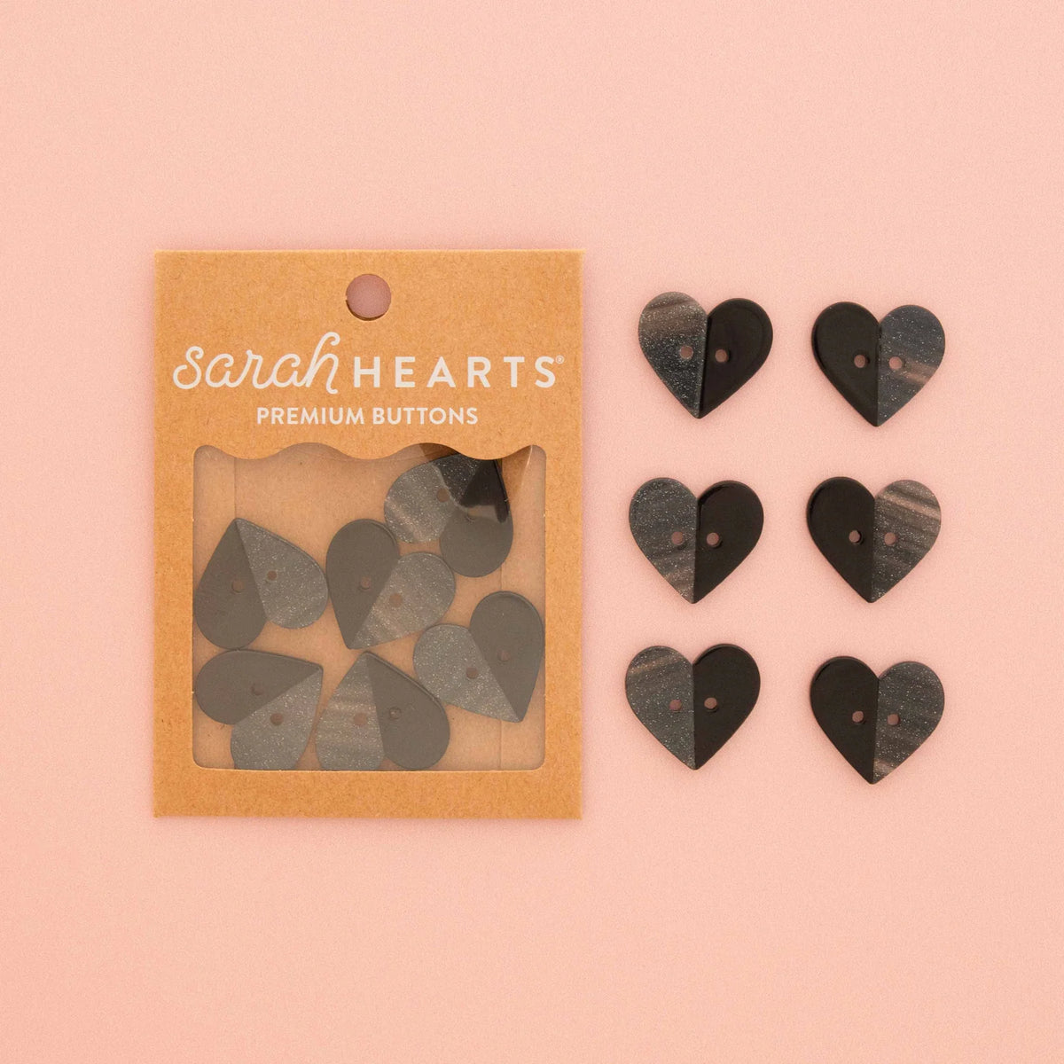 Two Toned Heart Buttons