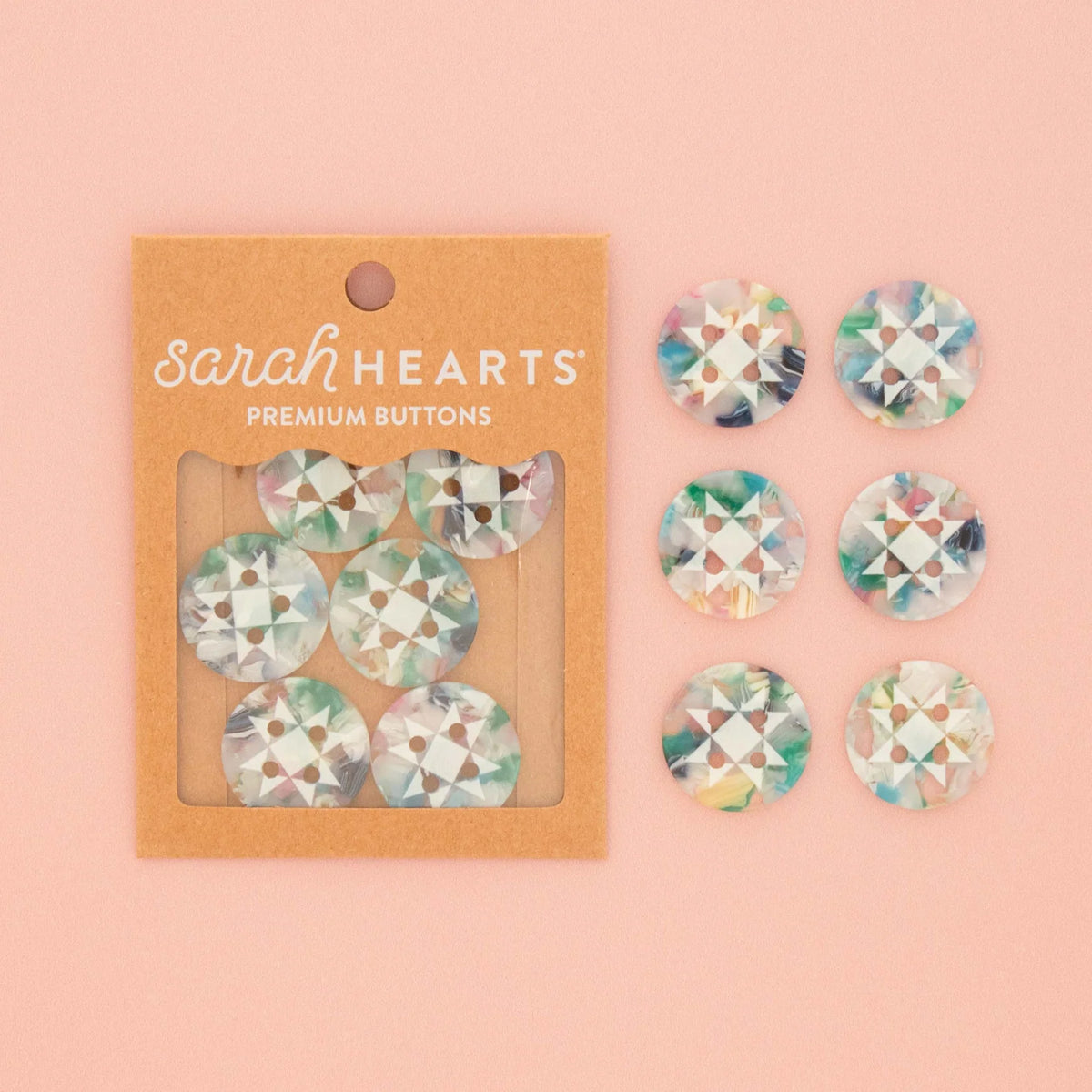 Confetti Quilt Star Buttons