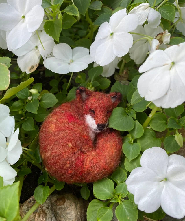 Curled Up Sleeping Fox Felting Kit