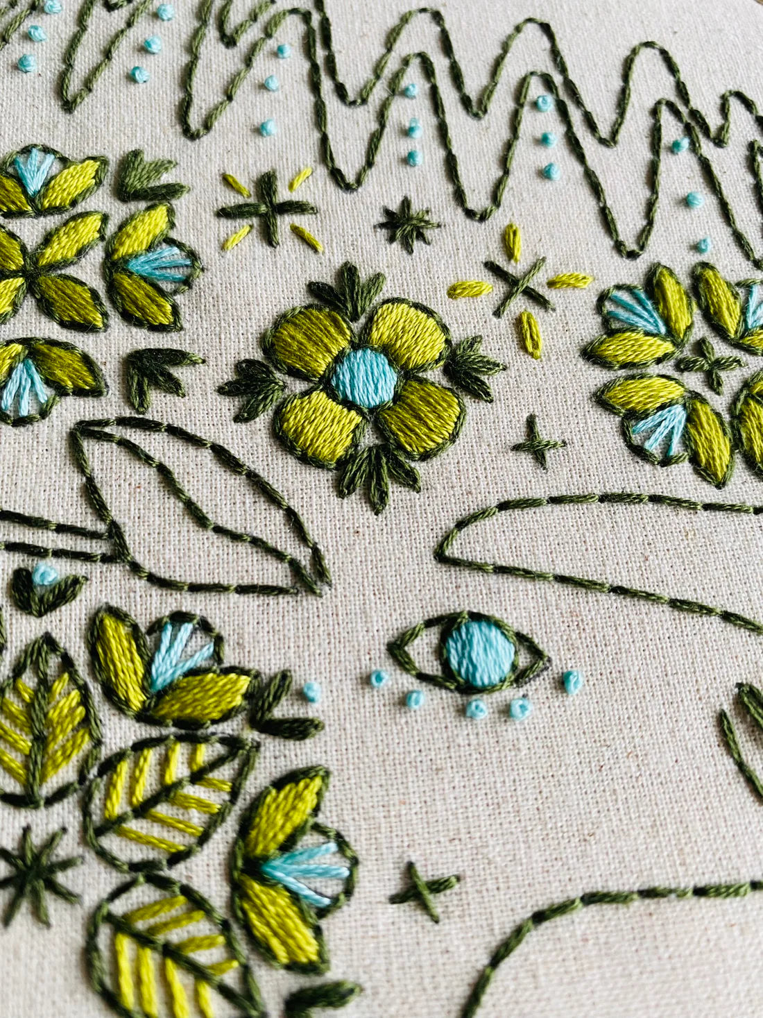 Folk Moose Embroidery Kit