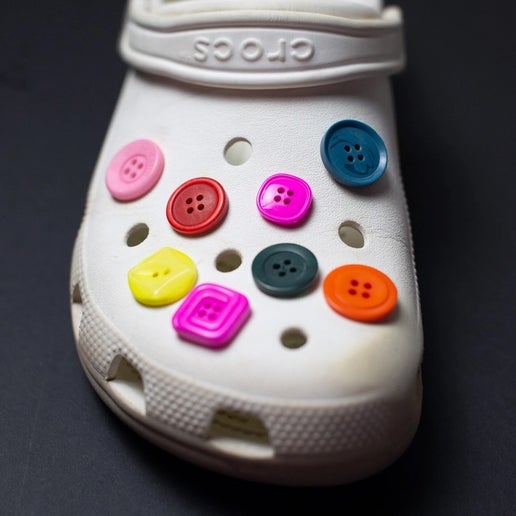 Colorful Button Upcycled Croc Charms