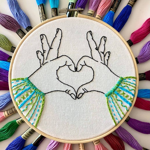 Heart Hands Embroidery Kit