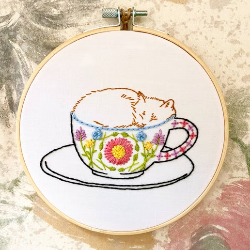 Catpuccino Embroidery Kit