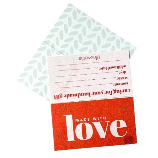 Made with Love  Care Instruction Cards