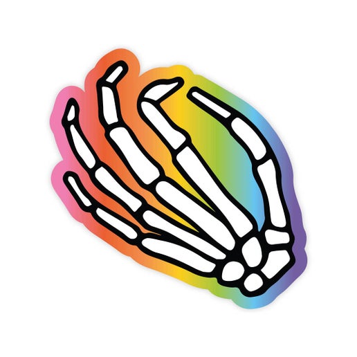 Rainbow Skeleton Hand - Sticker