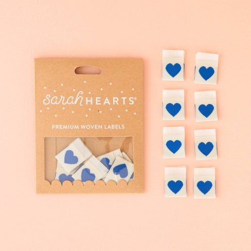 Blue Heart Woven Labels