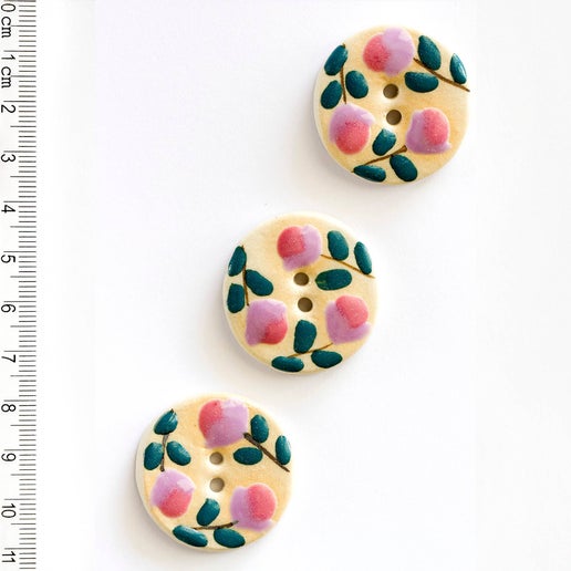 Pink Floral Buttons