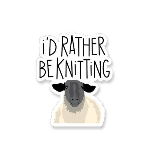 I'd Rather Be Knitting Sheep Vinyl Sticker