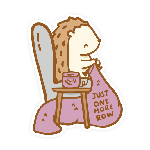 Just One More Row Knitting Vinyl Sticker