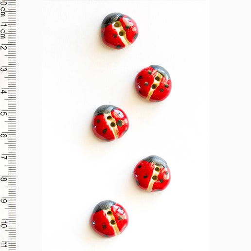 Red Ladybug Buttons