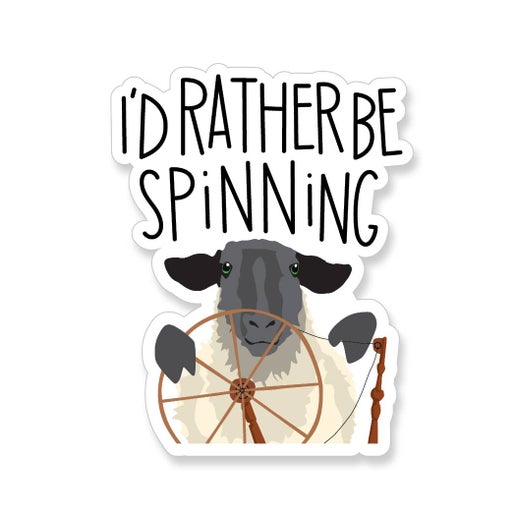 I'd Rather Be Spinning Sheep Sticker