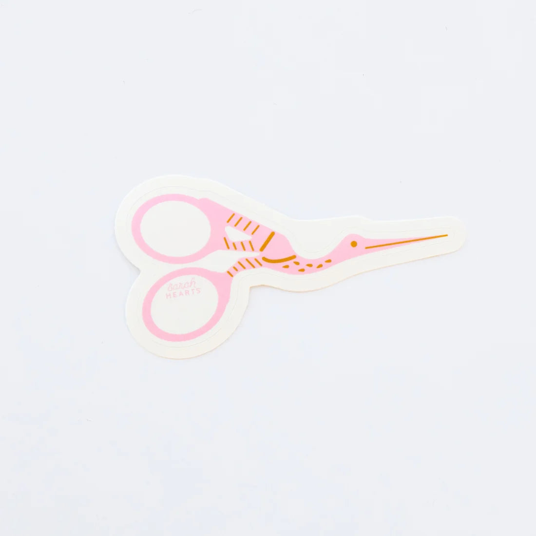 Pink Stork Scissors Sticker