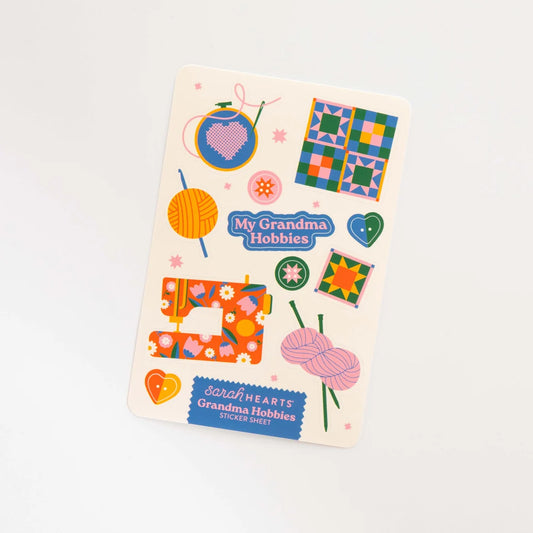 Grandma Hobbies Sticker Sheet