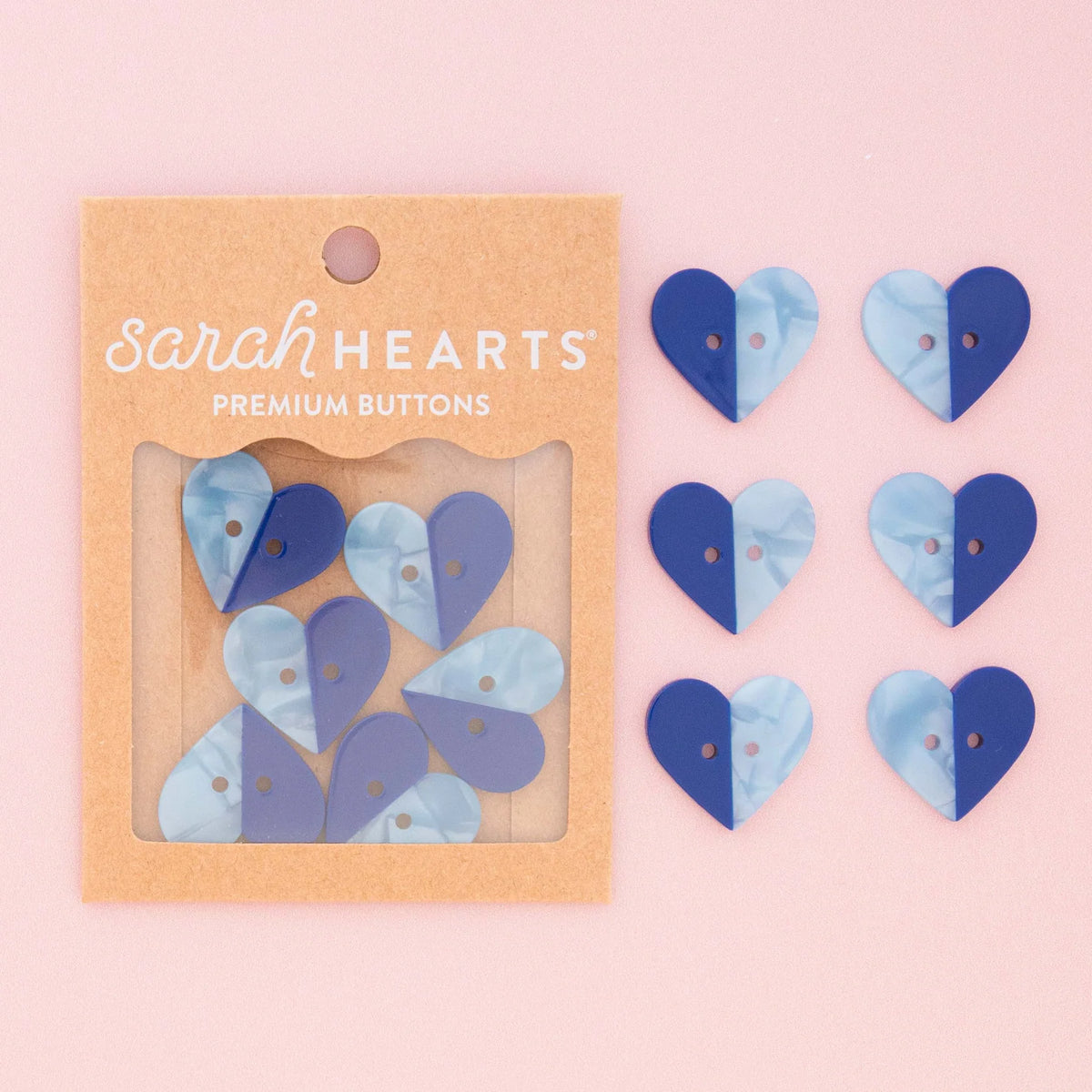 Two Toned Heart Buttons