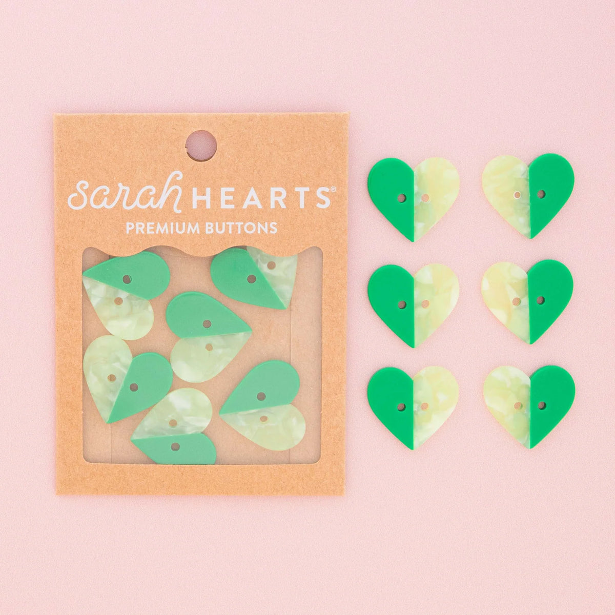 Two Toned Heart Buttons