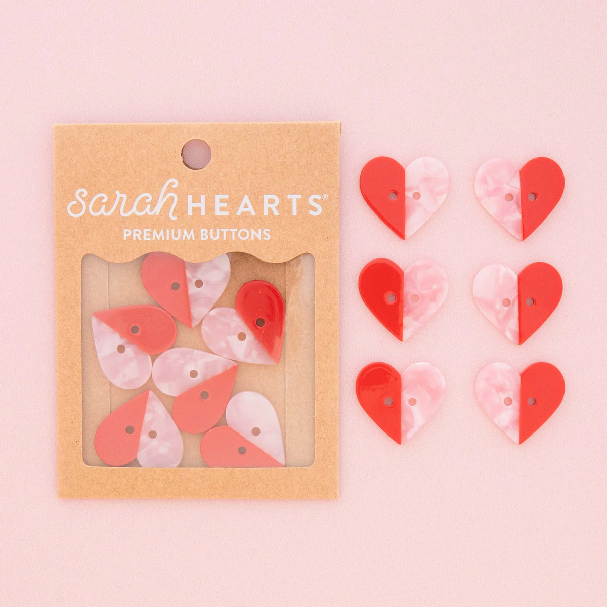 Two Toned Heart Buttons